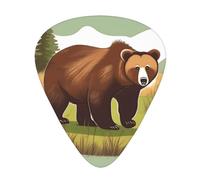 Brown bear walking Guitar picks, 12 pieces per pack, 3 different thicknesses, suitable for guitar, bass, ukulele and other instruments.