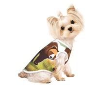 Brown bear walking Pet Breathable Sleeveless T-shirt M for Small Dogs and Cats, Soft, Comfortable, Stylish