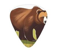 Brown bear walking Prints Guitar Picks - 12-Piece Set with 3 Different Thicknesses, Suitable for Electric and Acoustic Guitars