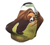Brown bear walking Versatile full-print Stroller Chair Cover/Nursing Cover, specially designed for your baby