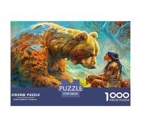 Brown Bear1000 Piece Jigsaw Puzzles for Adults And Kids Family Game Primitive TribeFun And Challenging for Home Decoration Great Gift Idea38x26cm/1000pcs
