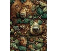Brown Bears In The Forest Art Birthday Card - Large A5