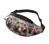 Brown Bears Waist Bag Bumbags for Men Women, Print Polyester Waist Pack for Travel Walking Sport with Adjustable Strap