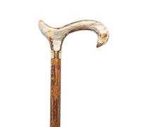 Brown Beech Walking Stick Cane with a Marble Coffee Acrylic Derby Handle