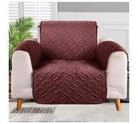 (Brown & Beige, 1 Seater: 165 x 179 cm) Water Proof Sofa Cover Reversible Chair Recliner Cover Quilted Furniture Pet Protector