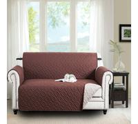 (Brown Beige, 2 Seater Sofa Cover) Reversible Quilted Waterproof Sofa Cover Recliner Chair & Pet Cover