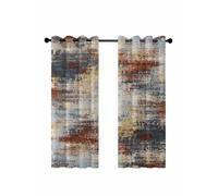 Brown Beige Blackout Curtains for Bedroom Living Room, Gray Abstract Smoky Texture Distressed Mottled Ink Art 63 In Long Thermal Insulated Room Darkening Drapes Grommet Window Treatments, 52 x 63 In