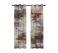 Brown Beige Blackout Curtains for Bedroom Living Room, Gray Abstract Smoky Texture Distressed Mottled Ink Art 84 In Long Thermal Insulated Room Darkening Drapes Grommet Window Treatments, 52 x 84 In