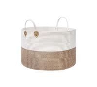 Brown & Beige Cotton Rope Laundry Bag