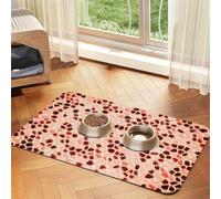 Brown Beige Pink Coral Orange,Waterproof Pet Feeding Mat,PU Leather Placemats for Cat Dog Water Bowl,Food Mats,40x60cm
