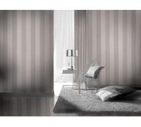 Brown Beige Stripe Stripes Embroided Designer Feature Wallpaper 450866 Rasch