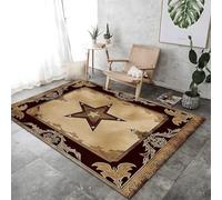 Brown Big Area Rug Country Western Stars Anti Shed Lounge Living Room Rugs Machine Washable Rugs For Bedroom Dining Room Living Room Rug,