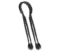 Brown Black Braided Ponytail Hairpiece Elastic Bun Loop Adjustable Quick Installation Synthetic Fiber Design Clip In Braided Ponytail Extension