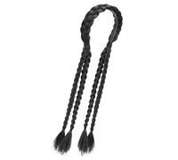 Brown Black Braided Ponytail Hairpiece Elastic Bun Loop Adjustable Quick Installation Synthetic Fiber Design Costume Braided Wigs For Cosplay