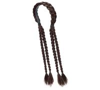 Brown Black Braided Ponytail Hairpiece Elastic Bun Loop Adjustable Quick Installation Synthetic Fiber Design Clip In Braided Ponytail Extension
