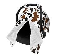 Brown Black Cow Print Car Seat Covers for Babies,Baby Car Seat Canopy Cover for Newborn Mom Multi Use Nursing Cover for Breastfeeding Baby Stuff for Newborn Infant Boys Girls Shower Gift