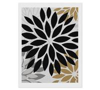 Brown Black Daisy Flower 5D DIY Diamond Art Kits for Adults Diamond Paintings Kits for Beginners with Complete Tools Paint by Diamonds Dot Full Drill Round Art Crafts,Home Wall Art Decor 12"x16"