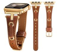 Brown Black Leather Band Compatible Apple Watch Gold Strap Women 38mm 40mm 41mm 42mm 44mm 45mm 46mm 49mm,Dressy Silver Slim Thin White Wristband for iPhone Watch Band Series 10 9 8 7 6 5 4 3 2 1 SE