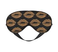 Brown Black Leopard Lip Eye Mask Sleep Mask Light BlockBlindfold Night Eyes Cover Soft Pressure-Free Eyeshade with Elastic Strap for Home Travel Office Nap Yoga