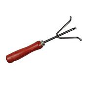 Brown & Black Metal Hand Rake with Wooden Handle, 1 Piece - Durable & Stylish Design, Versatile Tool for Various Gardening Tasks