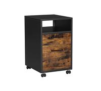 Brown & Black Steel File Cabinet with 2 Drawers