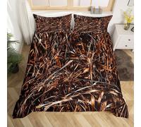 (Brown Black, Super King(No Comforter)) Homewish Hunting Bear Deer Comforter Cover Army Green Camo American Flag Bedding Set Double For Kids Boys Teen Men,Woodland Hunting Theme Duvet Cover