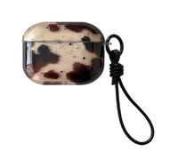 Brown Black Tortoise Shell Case for AirPods pro 3 with Charm - Cute Chic Amber Cheetah Print Trendy Leopard Soft Slim Protective Cover for Teen Cool Girls Women(AirPods Pro3 Brown Black)