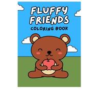 Brown Blue and Green Illustrated Fluffy Friends Coloring Book