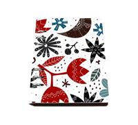 Brown Blue Floral Notebook A5, Pu Leather A5 Notebooks, Lined Paper Refillable Notebook 180Pages/90Sheets, Note Pads for Study, Workbook for Women, College Essentials Women Man