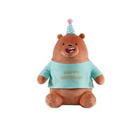 (Brown Blue) We Bare Bears Cartoon Short Plush Toy Bear Pillow Doll Birthday Decoration Gift