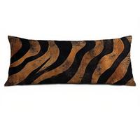 Brown Body Pillow Cover 50 x 150 cm Bolster Pillow Cases, Soft Linen Lumbar Cushions with Invisible Zipper Decorative Pillows, Leopard Print Long Bolster Pillowcase for Livingroom Bed Sofa B-7215