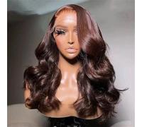 Brown Body Wave Lace Front Wig Transparent 13X6 Hd Lace Frontal Wigs Preplucked Human Hair 180 26in#4x4 Closure