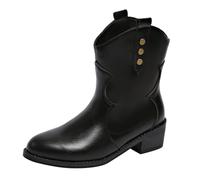 Brown Boots Women Womens Chelsea Boots Thick Boot Socks for Women Spring and Autumn Winter Large Size Retro Versatile Stitching Comfortable Button Thick Heel Short Shoes Western Cowboy Shoes Ankle