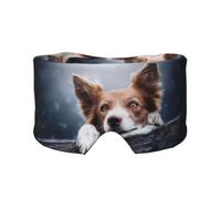 Brown Border Collie Bokeh God with Yellow Eyes, Full Eye Covers Light Blocking Eye Mask Sleep Eye and Ear Muffs