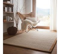 Brown Border Modern Easy To Clean Natural Area Rug The Rug Shop UK Brown 160cm x 230cm