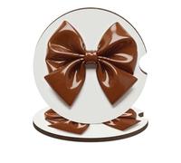 Brown Bow 2 Pack Car Coasters for Cup Holders Wooden Absorbent Car Cup Coasters Non-Scratch Cork Base, Water Resistant Cups Mat for Women & Men (Fits Most Cars, SUVs, Trucks)