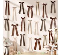 Brown Bow Decorations, 40Pcs Ribbon Bow Wall Backdrop for Fall Party Decor