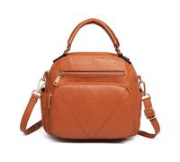 (Brown) Bowler Style Shoulder Bag