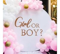 Brown Boy or Girl Sign Decal, PVC Gender Reveal Stickers for Backdrop, Boy or Girl Gender Reveal Sign for Balloon Arch, Baby Shower Decor Supplies for Wall, Party, Room