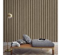 Brown Bronze Stripe Wallpaper Metallic Textured Thick Vinyl