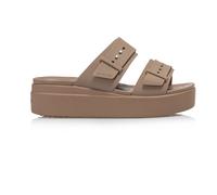 Brown Brooklyn Buckle Womens Sandals - female - Crocs - Wedges - Brown - 8 UK - Shoes 8 UK