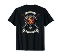 Brown/Broun Clan Badge Tartan & Swords (Back) T-Shirt