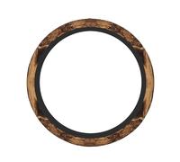Brown Brown Bear 15 Inch Print Elastic Steering Wheel Cover Universal, Anti-Slip Elastic Breathable Soft Rubber Car Steering Wheel Protective Cover.