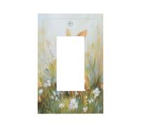 Brown Bunny Light Switch Wall Plate Faceplate Cover Single Rocker 1 Gang Decorator Outlet Receptacle Covers for Home Kitchen Room Bathroom Decor