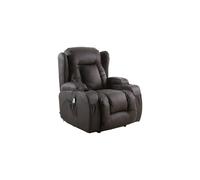 (Brown) Caesar Electric Leather Auto Recliner Massage Heated Gaming Wing Chair