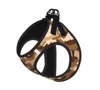Brown camouflage Print Dog Harness Vest for Small Pets L | Small Sized Leash Set Soft Light Puppy Breathable Mesh Reflective Training Walking Adjustable Circumference