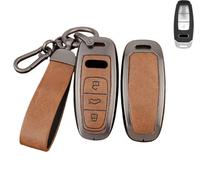 Brown Car Key Case Protector Compatible with Audi A3 A4 A5 A6 A7 A8 A6L A8L Q5 Q7 Q8 RS6 RS7 S3 S6 S7 SQ7 SQ8 C8 D5 E-Tron Sportback 3 Buttons Auto Key shell Protective Sleeve