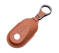Brown Car Key Case Protector Compatible with Mercedes Benz C/E/G/S Class W223 W206 S300 S350 S400 S450 S350L S400L S450L S500L Maybach, 3 Buttons Leather Auto Key Shell Protective Sleeve