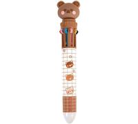Brown Cartoon Bear Polychrome Color Retractable Ballpoint Pen, Kawaii Cute Multicolor Pens For School Office Student Supply Pens and Refills Ballpoint Pens Pens and Refills Writing Supplies