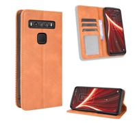 (Brown) Case For TCL 10 5G Magnetic Closure Wallet PU Leather